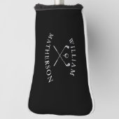 名前をカスタムする白黒ゴルフクラブ ゴルフヘッドカバー (回転90)