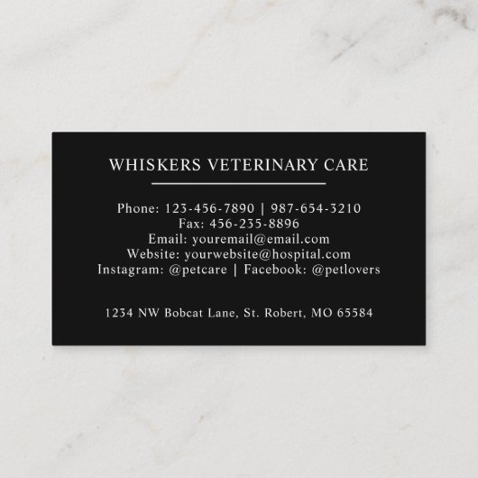 名前をカスタムする白黒ディアアントラーモノグラム 名刺 (裏面)