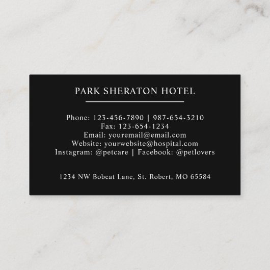 名前をカスタムする白黒ディアアントラーモノグラム 名刺 (裏面)