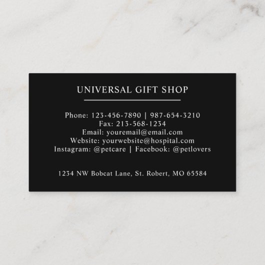 名前をカスタムする白黒ディアアントラーモノグラム 名刺 (裏面)