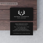 名前をカスタムする白黒ディアアントラーモノグラム 名刺