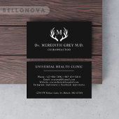 名前をカスタムする白黒ディアアントラーモノグラム 名刺