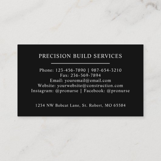 名前をカスタムする白黒ディアアントラーモノグラム 名刺 (裏面)