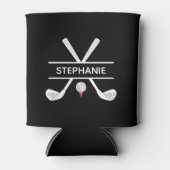 名前をカスタムする白黒ピンク 缶クーラー (正面)