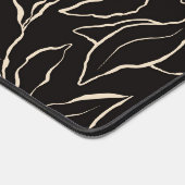 名前をカスタムする白黒ボタニカルホームオフィス デスクマット (コーナー)