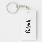 名前をカスタムする白 キーホルダー (正面)