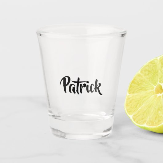名前をカスタムする白 ショットグラス (正面)
