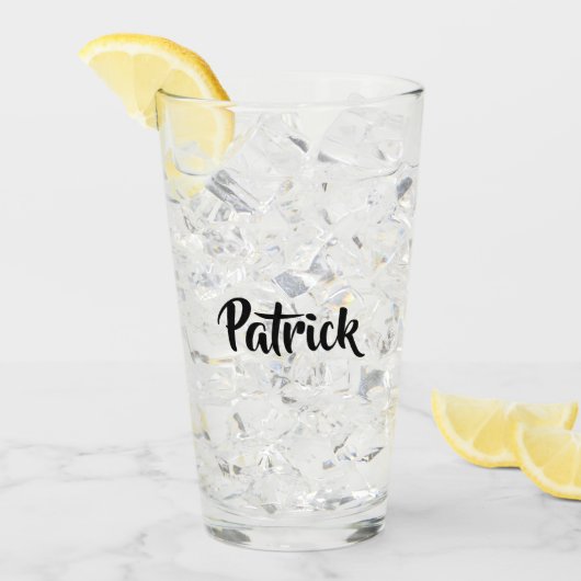 名前をカスタムする白 タンブラーグラス (アイス正面)