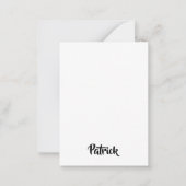 名前をカスタムする白 ノートカード (正面)