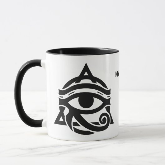 名前をカスタムする眼ホラス マグカップ (左)