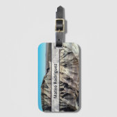 名前をカスタムする砂漠の山景色の写真 ラゲッジタグ (正面縦)