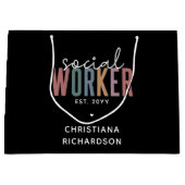 名前をカスタムする社会人卒業 ラージペーパーバッグ (正面)