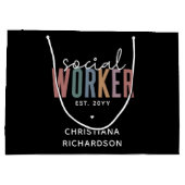 名前をカスタムする社会人卒業 ラージペーパーバッグ (裏面)