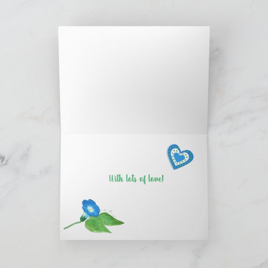 名前をカスタムする祖父母の日と朝顔 カード (内部)