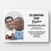 名前をカスタムする祝写真の洗礼 フォトプラーク (正面)