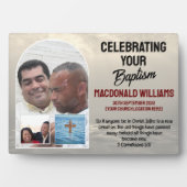 名前をカスタムする祝写真の洗礼 フォトプラーク (正面)