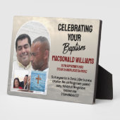 名前をカスタムする祝写真の洗礼 フォトプラーク (側面)