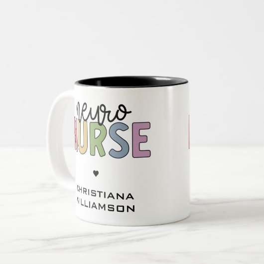 名前をカスタムする神経ナース神経科学ナース才能 ツートーンマグカップ (正面左)