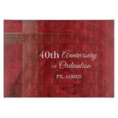 名前をカスタムする祭司記念日コーディネーションレッドローズ カッティングボード (正面)