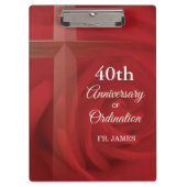 名前をカスタムする祭司記念日コーディネーションレッドローズ クリップボード (正面)