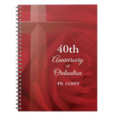 名前をカスタムする祭司記念日コーディネーションレッドローズ ノートブック (正面)