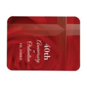 名前をカスタムする祭司記念日コーディネーションレッドローズ マグネット (横)