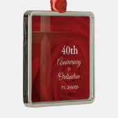 名前をカスタムする祭司記念日コーディネーションレッドローズ メタルオーナメント (右)