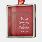 名前をカスタムする祭司記念日コーディネーションレッドローズ メタルオーナメント (左)