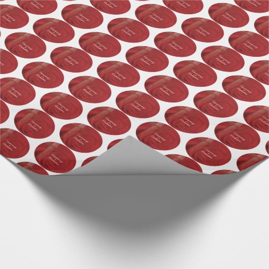 名前をカスタムする祭司記念日コーディネーションレッドローズ ラッピングペーパー (角)