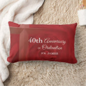 名前をカスタムする祭司記念日コーディネーションレッドローズ ランバークッション (ブランケット)