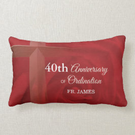 名前をカスタムする祭司記念日コーディネーションレッドローズ ランバークッション