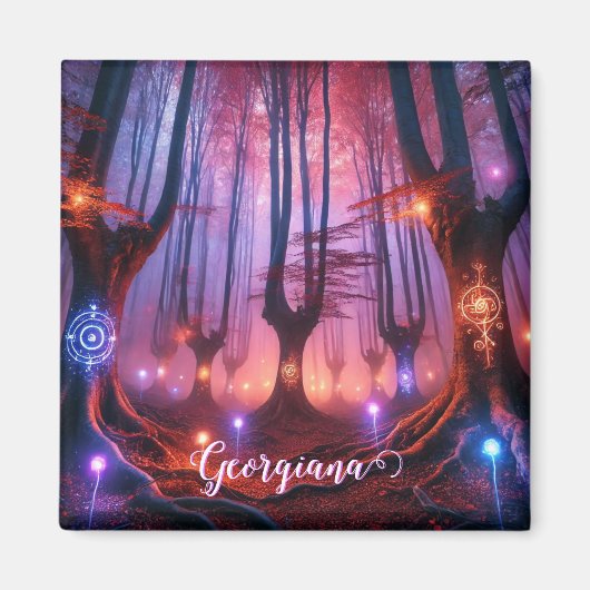 名前をカスタムする秋に魅入った白美の森 マグネット (正面)