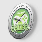 名前をカスタムする究極ゲーマービデオゲームルーム ラージ壁時計 (傾斜)