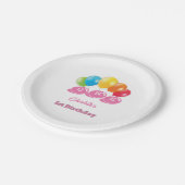 名前をカスタムする第1の誕生日ガール ペーパープレート (アングル)