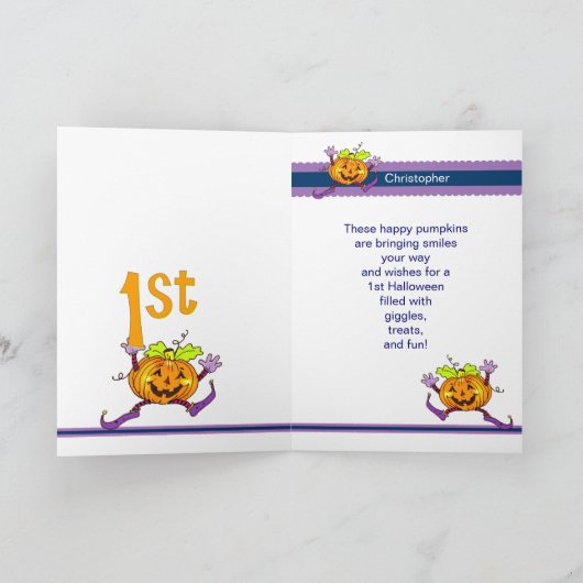 名前をカスタムする第1ハロウィーンハッピーパンプキン カード (内部)