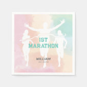 名前をカスタムする第1マラソンお祝いパーティー スタンダードカクテルナプキン (正面)