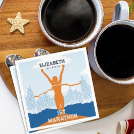 名前をカスタムする第1マラソンお祝いパーティー スタンダードカクテルナプキン