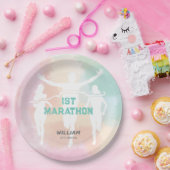 名前をカスタムする第1マラソンお祝いパーティー ペーパープレート (パーティー)