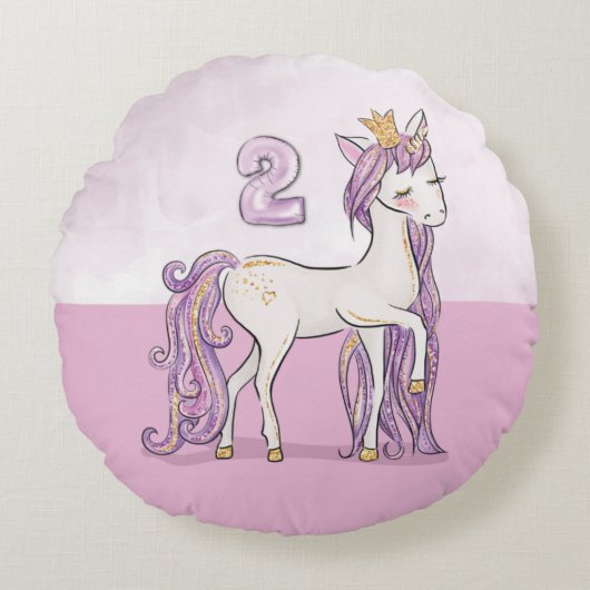 名前をカスタムする第2期ピンクの王冠 ラウンドクッション (正面)