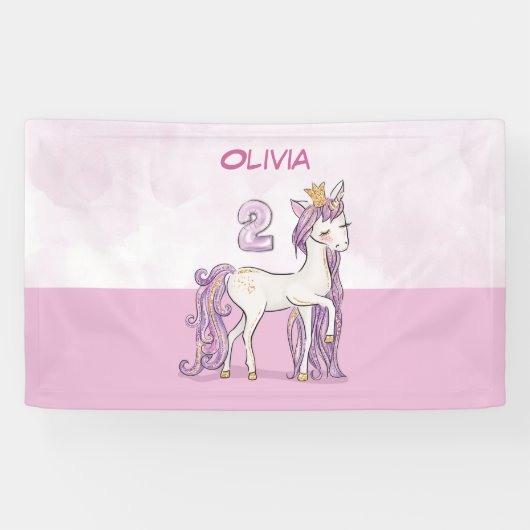 名前をカスタムする第2期ピンクの王冠 横断幕 (横)