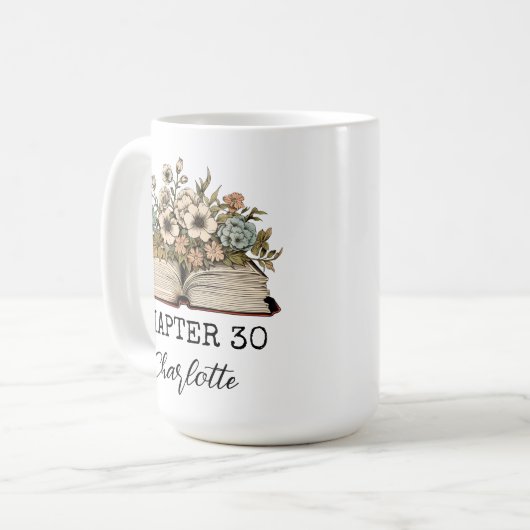 名前をカスタムする第30章マイルストーン誕生日ギフト コーヒーマグカップ (正面左)