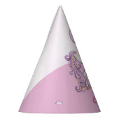 名前をカスタムする第6誕生日ピンクホース付きクラウン パーティーハット (左)