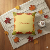 名前をカスタムする紅葉キープサケ クッション