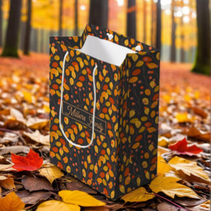 名前をカスタムする紅葉 ミディアムペーパーバッグ