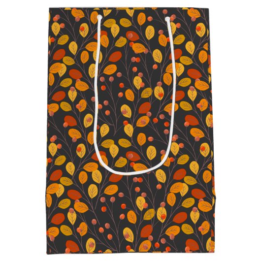 名前をカスタムする紅葉 ミディアムペーパーバッグ (裏面)