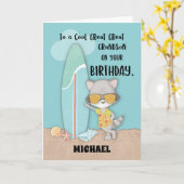 名前をカスタムする素晴らし孫素晴らし誕生日ラクーン カード (黄色い花)