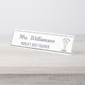 名前をカスタムする素晴らしAインスパイア先生電球 デスクネームプレート (正面)
