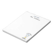 名前をカスタムする素晴らしAインスパイア先生電球 ノートパッド (回転)