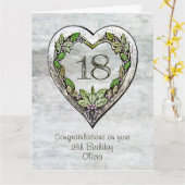 名前をカスタムする素朴第18誕生日 カード (黄色い花)