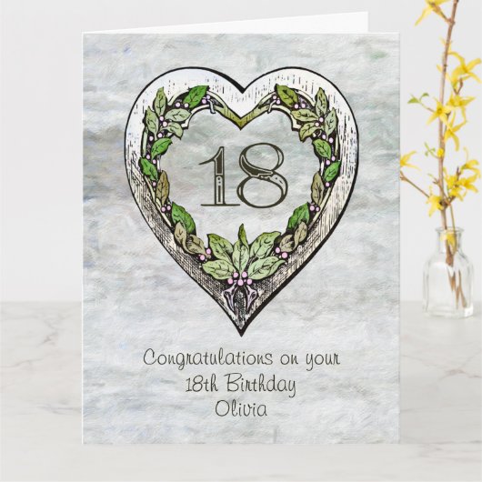 名前をカスタムする素朴第18誕生日 カード (黄色い花)